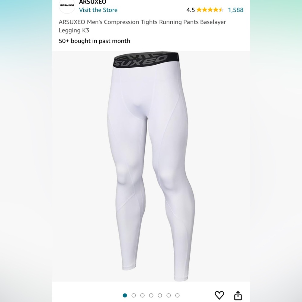 Arsuxeo Men’s Compression Tights/Running Pants NWT size Small - 2 pairs